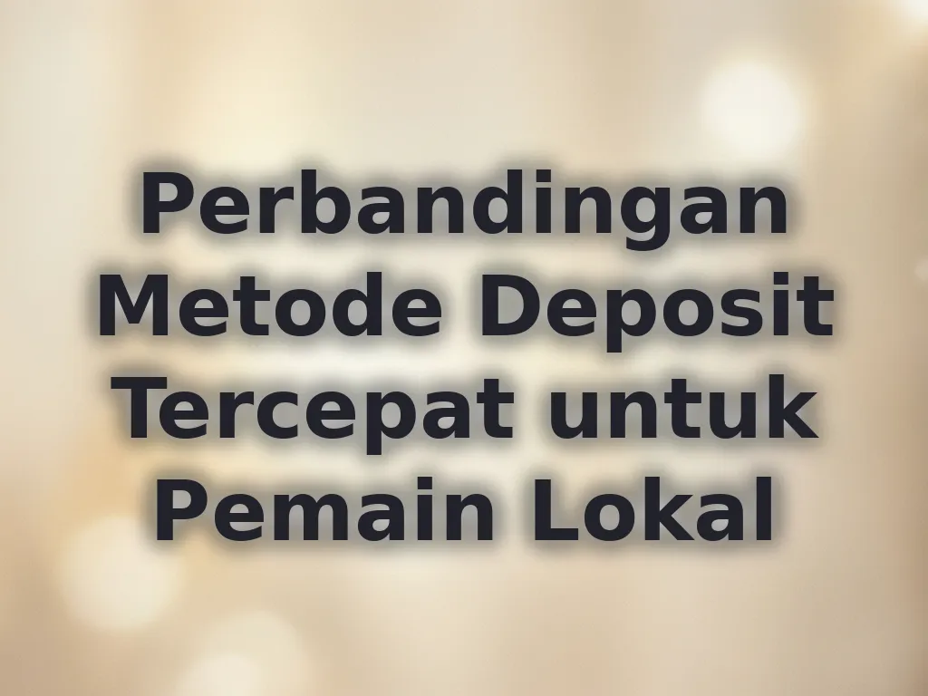 Perbandingan Metode Deposit Tercepat untuk Pemain Lokal
